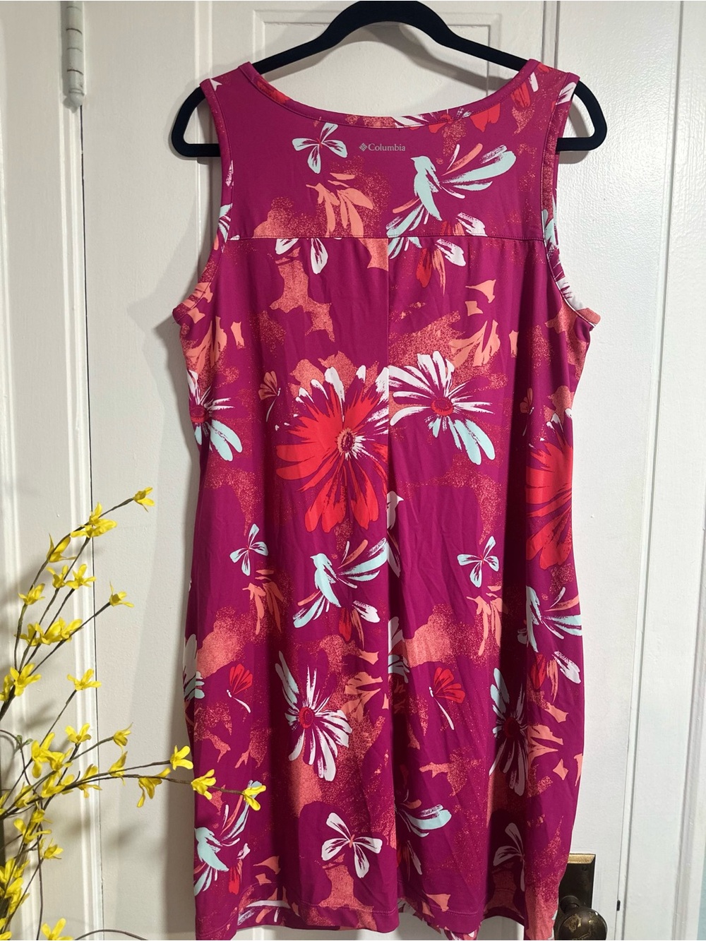 Columbia Fuchsia Floral Sleeveless Summer Dress